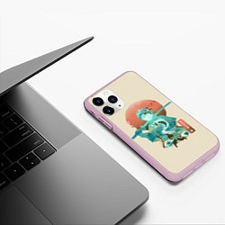 Чехол iPhone 11 Pro матовый Demon Slayer Tanjiro, цвет: 3D-розовый — фото 2