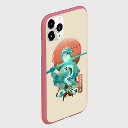 Чехол iPhone 11 Pro матовый Demon Slayer Tanjiro, цвет: 3D-малиновый — фото 2