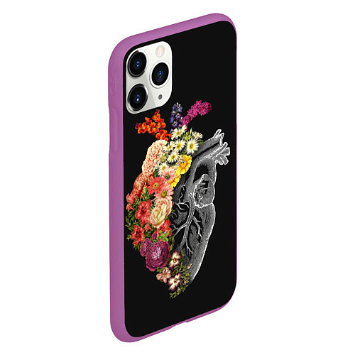 Чехол iPhone 11 Pro матовый Natural Heart Dual / 3D-Фиолетовый – фото 2