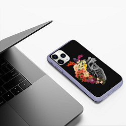 Чехол iPhone 11 Pro матовый Natural Heart Dual, цвет: 3D-светло-сиреневый — фото 2