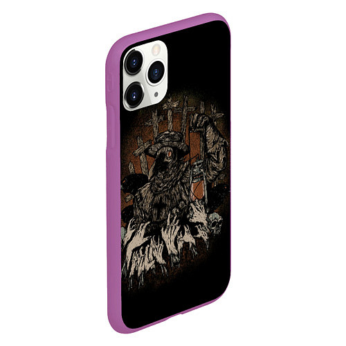 Чехол iPhone 11 Pro матовый Doctor Plague Black Death / 3D-Фиолетовый – фото 2