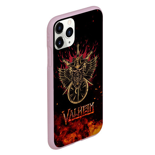 Чехол iPhone 11 Pro матовый Valheim символ черепа / 3D-Розовый – фото 2