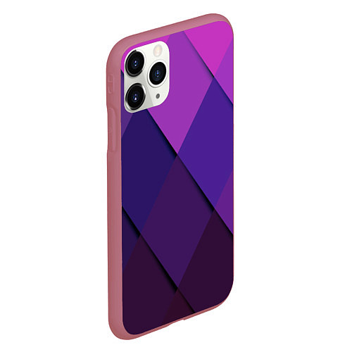 Чехол iPhone 11 Pro матовый Спортивный ромб / 3D-Малиновый – фото 2