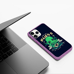 Чехол iPhone 11 Pro матовый Cthulhu Good Luck, цвет: 3D-фиолетовый — фото 2