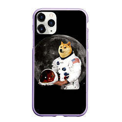 Чехол iPhone 11 Pro матовый Доги Космонавт, цвет: 3D-светло-сиреневый