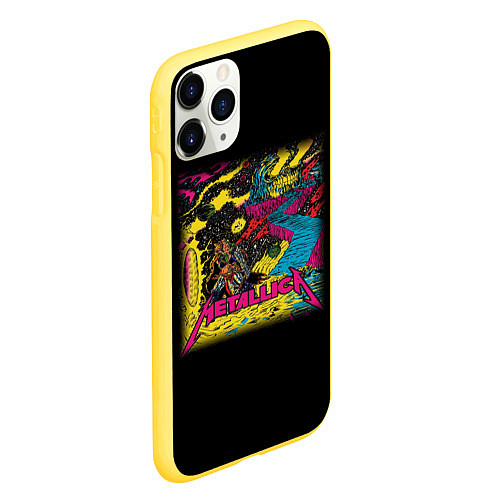 Чехол iPhone 11 Pro матовый Metallica Металика / 3D-Желтый – фото 2
