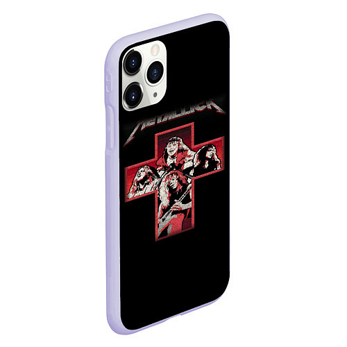 Чехол iPhone 11 Pro матовый METALLICA / 3D-Светло-сиреневый – фото 2