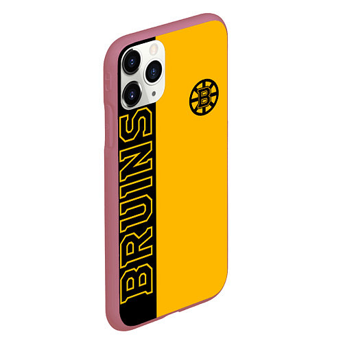 Чехол iPhone 11 Pro матовый NHL BOSTON BRUINS / 3D-Малиновый – фото 2