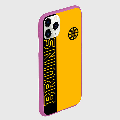 Чехол iPhone 11 Pro матовый NHL BOSTON BRUINS / 3D-Фиолетовый – фото 2