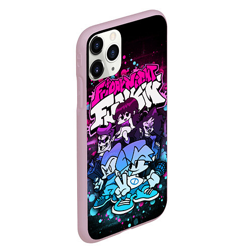 Чехол iPhone 11 Pro матовый Friday Night Funkin Neon / 3D-Розовый – фото 2