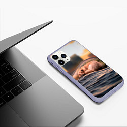 Чехол iPhone 11 Pro матовый Лисенок в бутылке, цвет: 3D-светло-сиреневый — фото 2