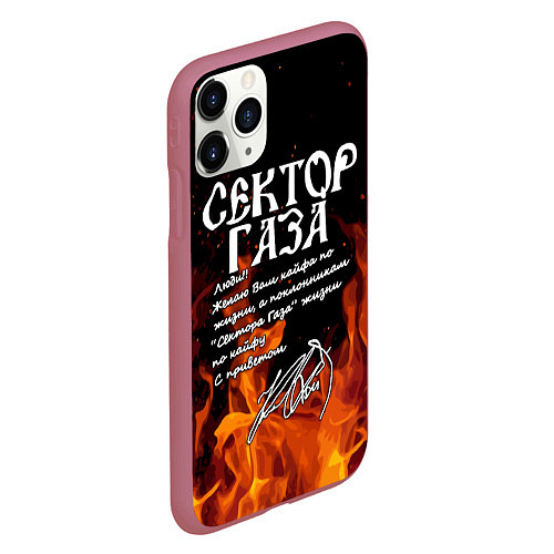 Чехол iPhone 11 Pro матовый СЕКТОР ГАЗА FIRE / 3D-Малиновый – фото 2