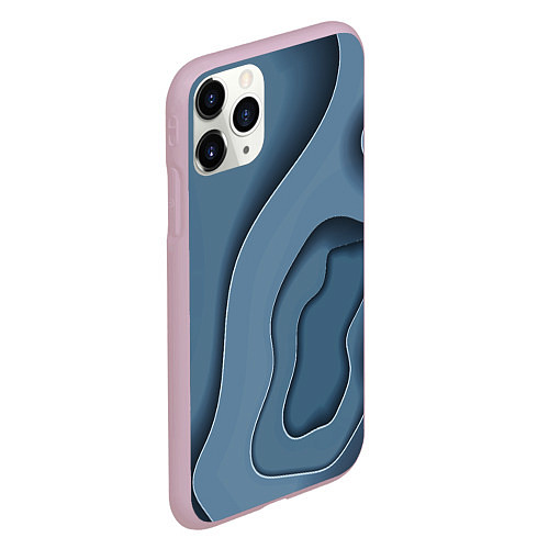 Чехол iPhone 11 Pro матовый Абстракция бумажные волны / 3D-Розовый – фото 2