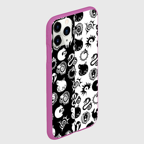 Чехол iPhone 11 Pro матовый ЭМБЛЕМЫ МАГИЧЕСКАЯ БИТВА JK / 3D-Фиолетовый – фото 2
