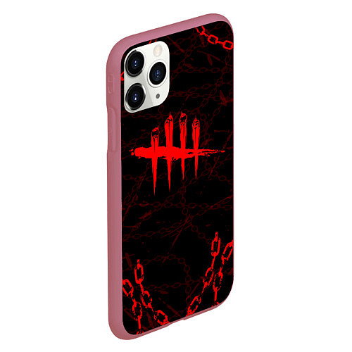 Чехол iPhone 11 Pro матовый DEAD BY DAYLIGHT ЦЕПИ / 3D-Малиновый – фото 2