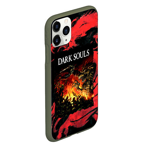 Чехол iPhone 11 Pro матовый DARKSOULS DRAGON AGE / 3D-Темно-зеленый – фото 2