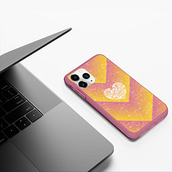 Чехол iPhone 11 Pro матовый Сердечко АПВ 74ЛЖ, цвет: 3D-малиновый — фото 2