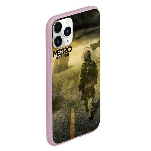 Чехол iPhone 11 Pro матовый Metro сталкер / 3D-Розовый – фото 2