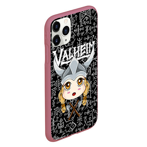 Чехол iPhone 11 Pro матовый Valheim Girl / 3D-Малиновый – фото 2