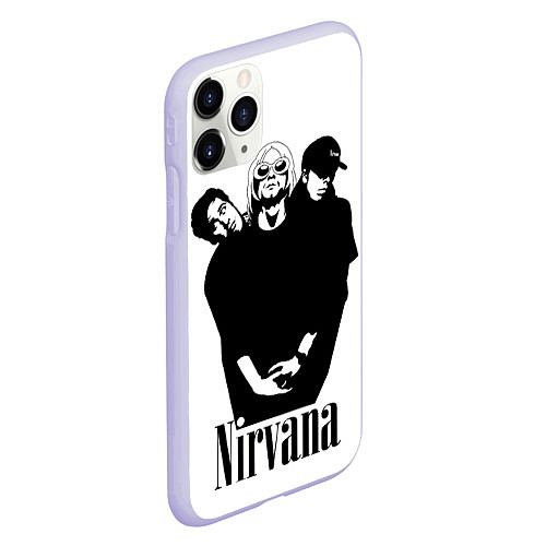 Чехол iPhone 11 Pro матовый Nirvana Группа / 3D-Светло-сиреневый – фото 2