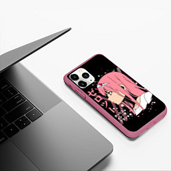 Чехол iPhone 11 Pro матовый Darling in the Franxx Zero Two, цвет: 3D-малиновый — фото 2