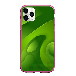 Чехол iPhone 11 Pro матовый 3d Green abstract, цвет: 3D-малиновый