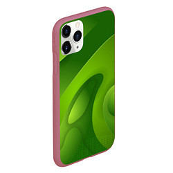 Чехол iPhone 11 Pro матовый 3d Green abstract, цвет: 3D-малиновый — фото 2