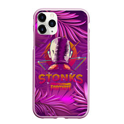 Чехол iPhone 11 Pro матовый Fortnite Neon Stonks Meme, цвет: 3D-розовый