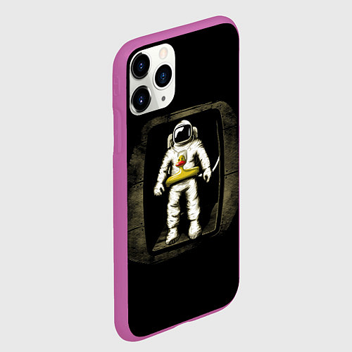 Чехол iPhone 11 Pro матовый Первая Высадка На Луну / 3D-Фиолетовый – фото 2