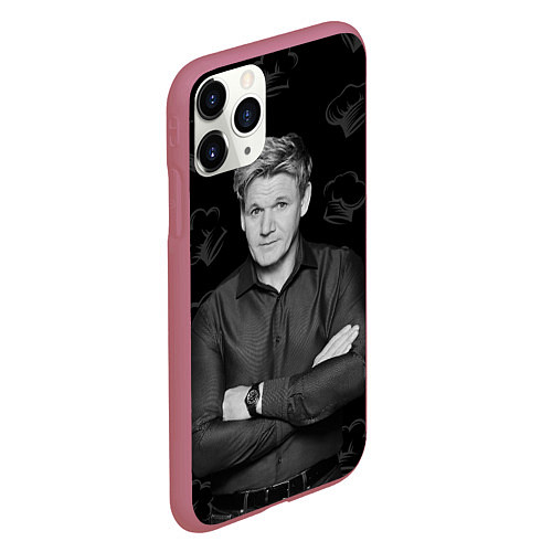 Чехол iPhone 11 Pro матовый ГОРДОН РАМЗИ Gordon Ramsay / 3D-Малиновый – фото 2