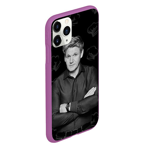 Чехол iPhone 11 Pro матовый ГОРДОН РАМЗИ Gordon Ramsay / 3D-Фиолетовый – фото 2