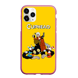 Чехол iPhone 11 Pro матовый Cuphead x DMC, цвет: 3D-малиновый