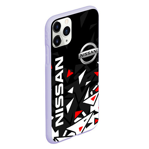 Чехол iPhone 11 Pro матовый NISSAN НИССАН ОСКОЛКИ / 3D-Светло-сиреневый – фото 2