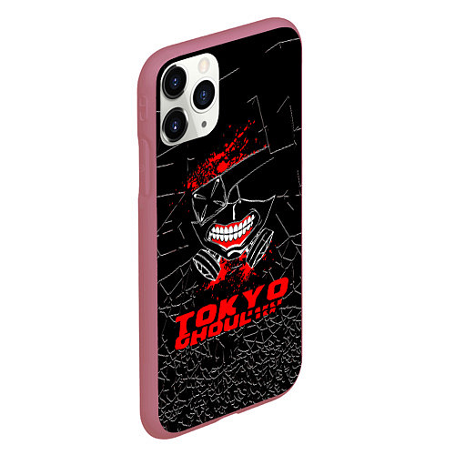 Чехол iPhone 11 Pro матовый Tokyo - ghoul / 3D-Малиновый – фото 2