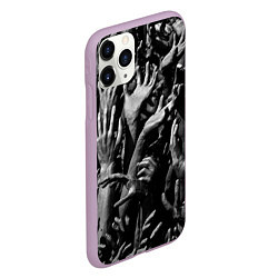 Чехол iPhone 11 Pro матовый Hands, цвет: 3D-сиреневый — фото 2