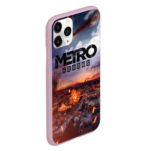 Чехол iPhone 11 Pro матовый Metro Разрушенный город / 3D-Розовый – фото 2