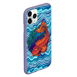 Чехол iPhone 11 Pro матовый Fishing planet Огненная рыба, цвет: 3D-серый — фото 2