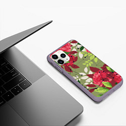 Чехол iPhone 11 Pro матовый Neuro flower, цвет: 3D-серый — фото 2