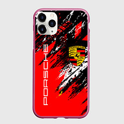 Чехол iPhone 11 Pro матовый PORSCHE ПОРШЕ ГРАНЖ, цвет: 3D-малиновый