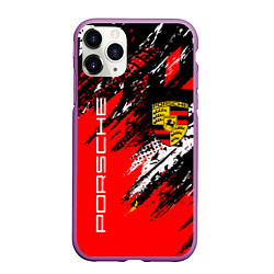 Чехол iPhone 11 Pro матовый PORSCHE ПОРШЕ ГРАНЖ, цвет: 3D-фиолетовый