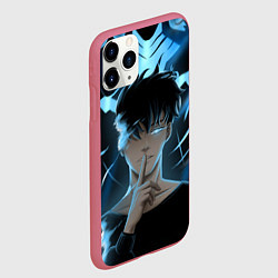 Чехол iPhone 11 Pro матовый Solo leveling Manga, цвет: 3D-малиновый — фото 2