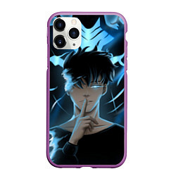 Чехол iPhone 11 Pro матовый Solo leveling Manga, цвет: 3D-фиолетовый