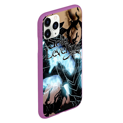 Чехол iPhone 11 Pro матовый Solo leveling / 3D-Фиолетовый – фото 2
