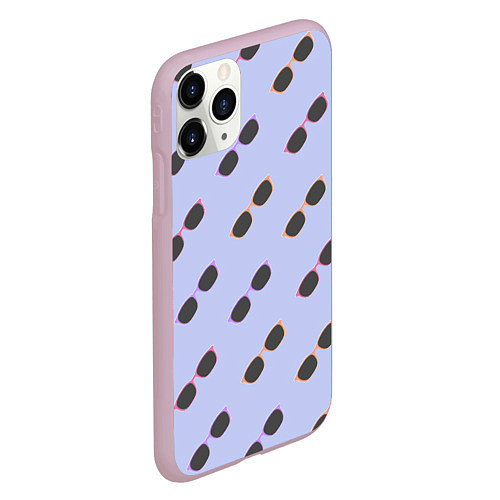 Чехол iPhone 11 Pro матовый Разноцветные очки / 3D-Розовый – фото 2