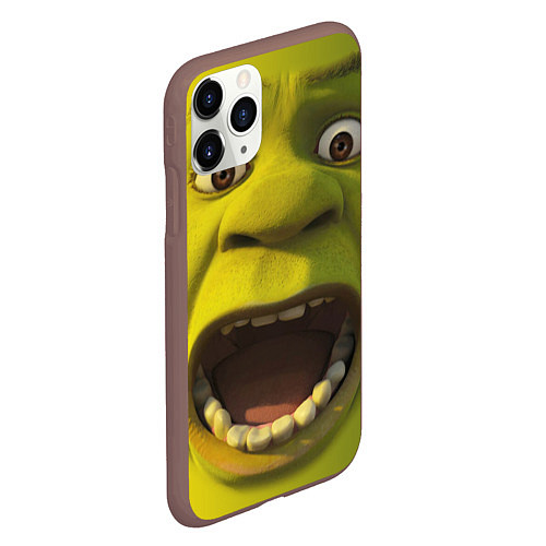 Чехол iPhone 11 Pro матовый Shrek is Yelling / 3D-Коричневый – фото 2