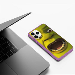 Чехол iPhone 11 Pro матовый Shrek is Yelling, цвет: 3D-фиолетовый — фото 2