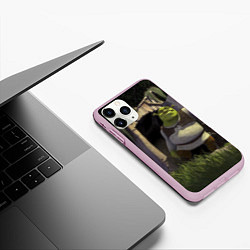 Чехол iPhone 11 Pro матовый Shrek: Somebody Once Told Me, цвет: 3D-розовый — фото 2