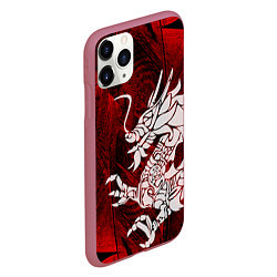 Чехол iPhone 11 Pro матовый Chinese Dragon, цвет: 3D-малиновый — фото 2