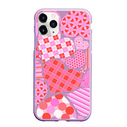 Чехол iPhone 11 Pro матовый Pink heart, цвет: 3D-сиреневый