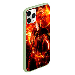 Чехол iPhone 11 Pro матовый Данте в огне, цвет: 3D-салатовый — фото 2
